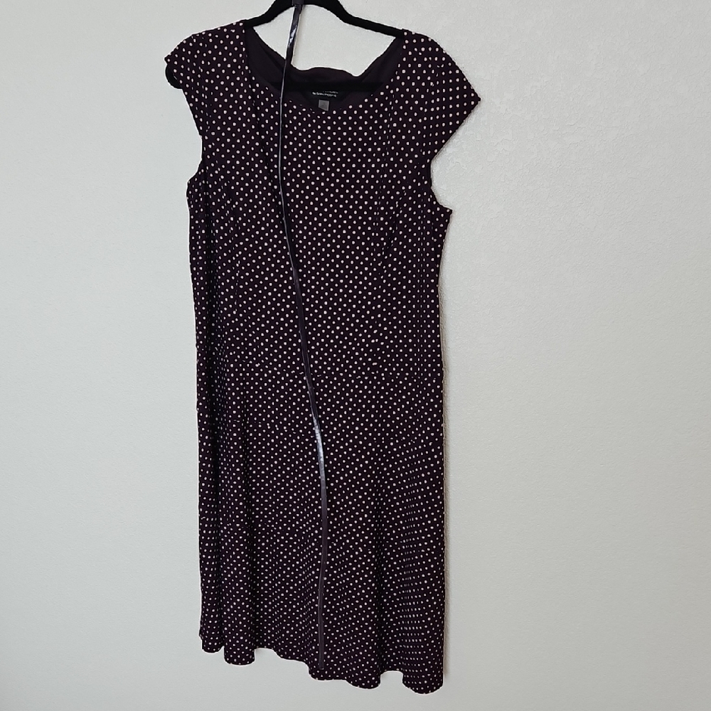 Evan Picone Purple Polka Dot Midi Dress ~ Size 16